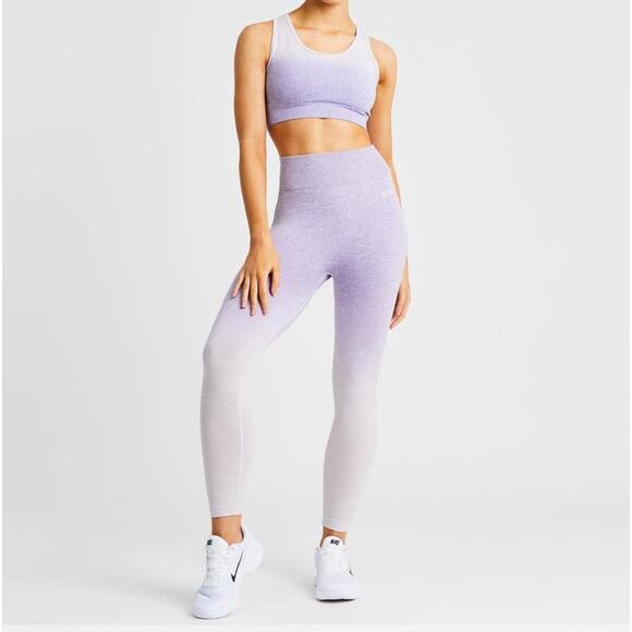 AYBL Pulse Seamless Purple Lilac Ombre Running Gym Workout Leggings Size Medium - Picture 12 of 12